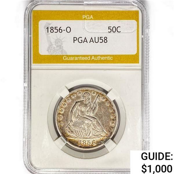 1856-O Seated Liberty Half Dollar PGA AU58