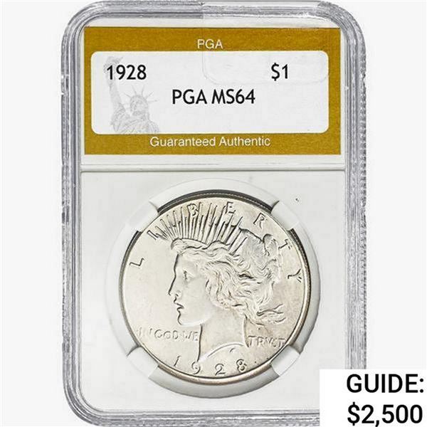 1928 Silver Peace Dollar PGA MS64
