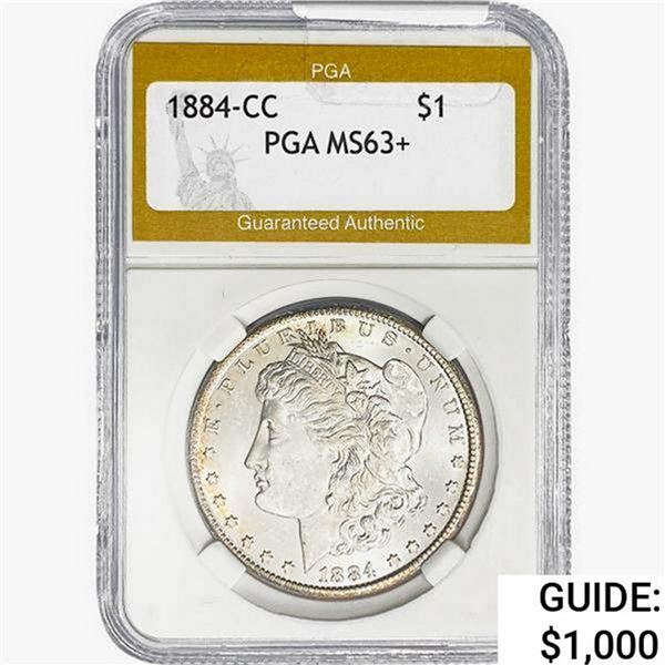 1884-CC Morgan Silver Dollar PGA MS63+