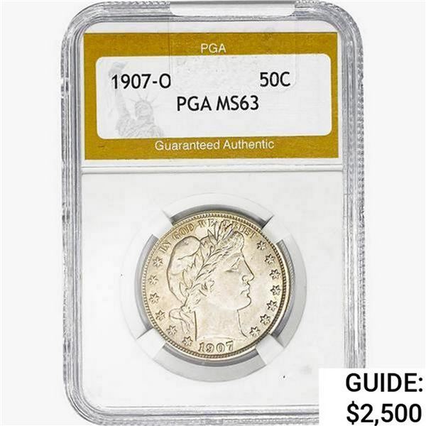 1907-O Barber Half Dollar PGA MS63