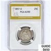 1857-O Seated Liberty Quarter PGA AU50