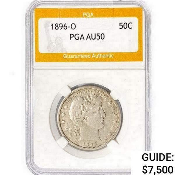 1896-O Barber Half Dollar PGA AU50
