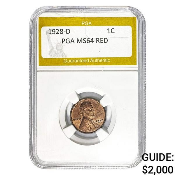 1928-D Lincoln Cent PGA MS64 RED