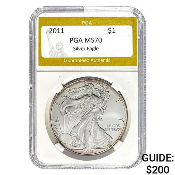 2011 $1 Silver Eagle PGA MS70