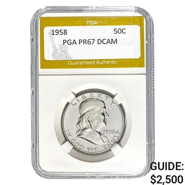 1958 Franklin Half Dollar PGA PR67 DCAM