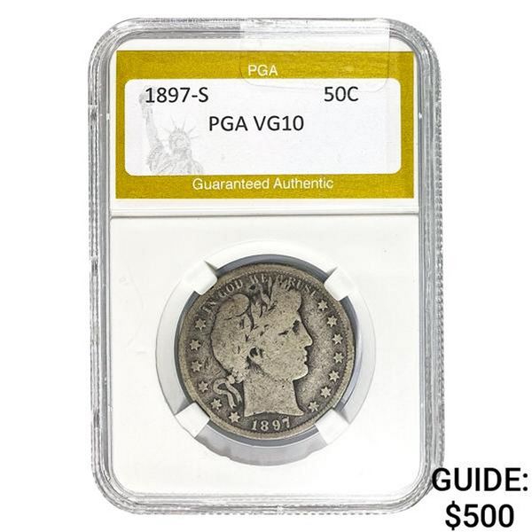 1897-S Barber Half Dollar PGA VG10