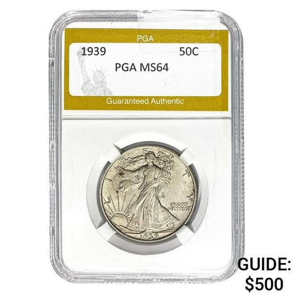 1939 Walking Liberty Half Dollar PGA MS6