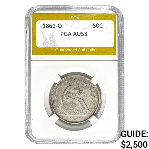 1861-O Seated Liberty Half Dollar PGA AU
