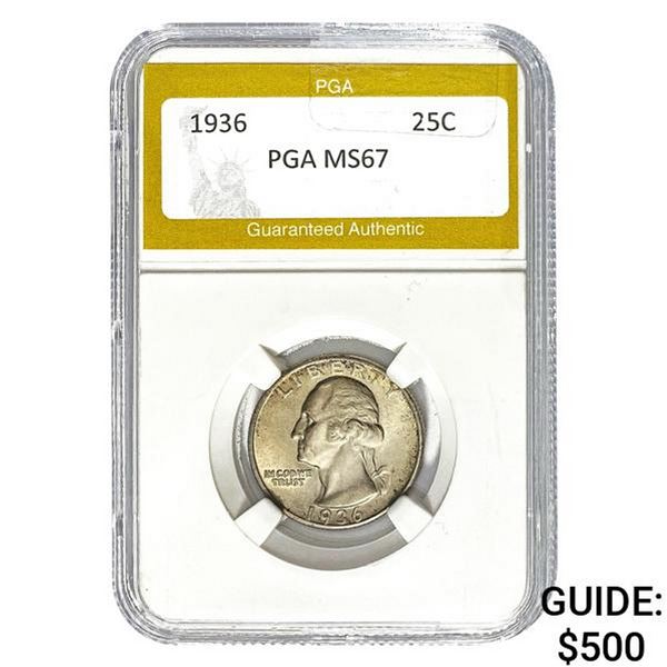 1936-S Washington Quarter PGA MS67