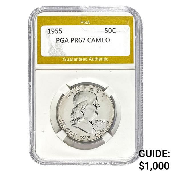 1955 Franklin Half Dollar PGA PR67 CAMEO