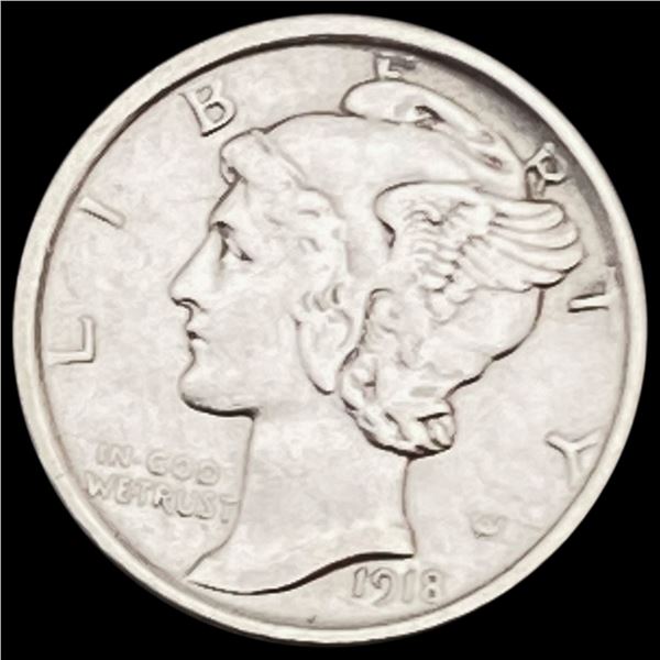 1918-D Mercury Dime CHOICE AU