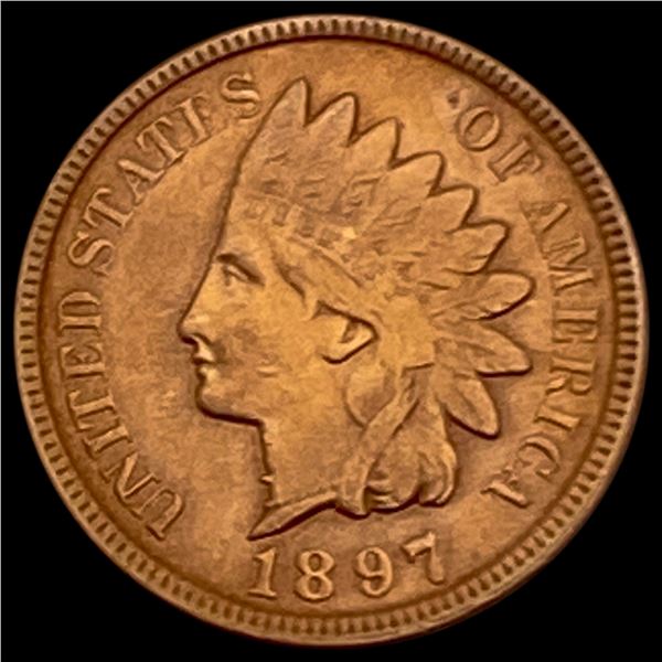 1897 1 in Neck RED Indian Head Cent UNC