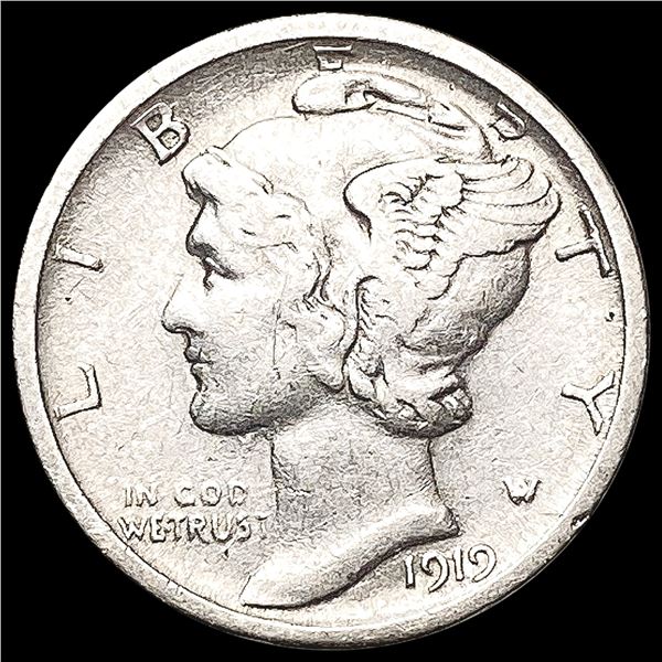 1919-D Mercury Dime NEARLY UNCIRCULATED