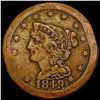 1849 Braided Hair Half Cent NICELY CIRCULATED
