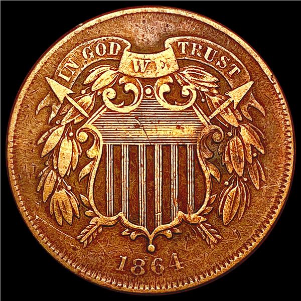 1864 Two Cent Piece LIGHTLY CIRCULATED