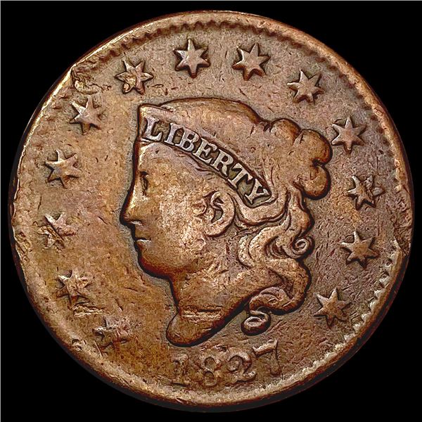 1827 Coronet Head Large Cent NICELY CIRCULATED