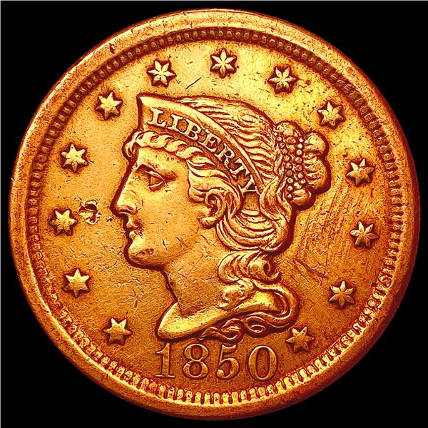 1850 Braided Hair Large Cent CLOSELY UNCIRCULATED