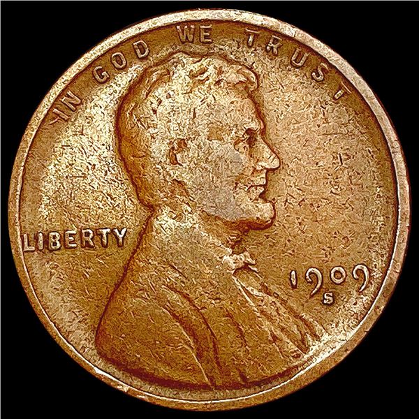 1909-S Wheat Cent LIGHTLY CIRCULATED
