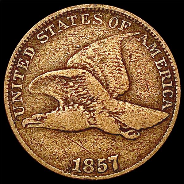 1857 Flying Eagle Cent ABOUT UNCIRCULATED
