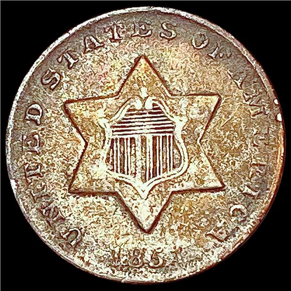 1851 Silver Three Cent NEARLY UNCIRCULATED