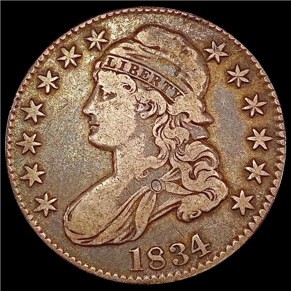 1834 Capped Bust Half Dollar LIGHTLY CIRCULATED