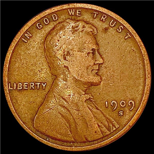 1909-S Wheat Cent LIGHTLY CIRCULATED