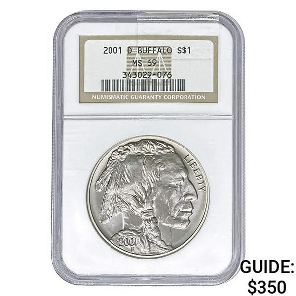 2001-D 0.7734oz Silver Buffalo Dollar NGC MS69
