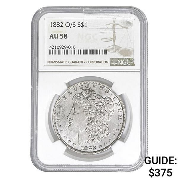 1882-O/S Morgan Silver Dollar NGC AU58