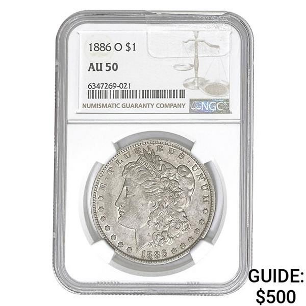 1886-O Morgan Silver Dollar NGC AU50