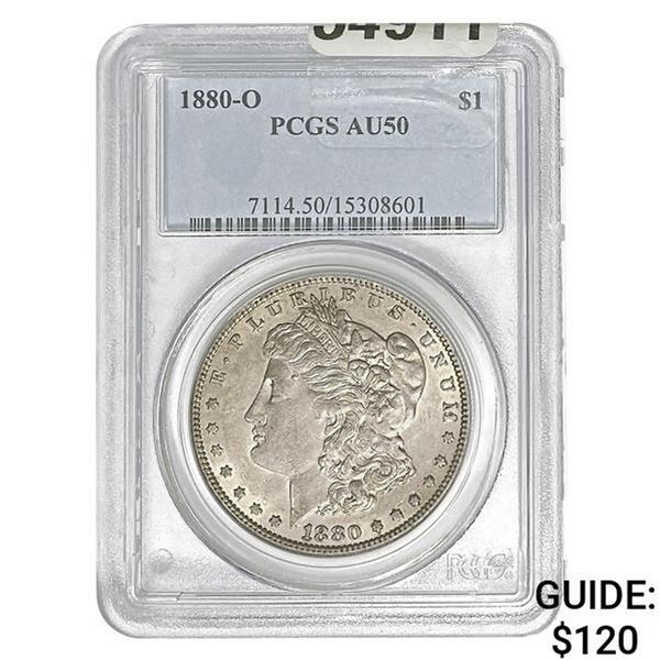 1880-O Morgan Silver Dollar PCGS AU50