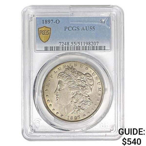 1897-O Morgan Silver Dollar PCGS AU55