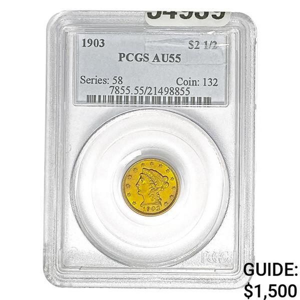 1903 $2.50 Gold Quarter Eagle PCGS AU55