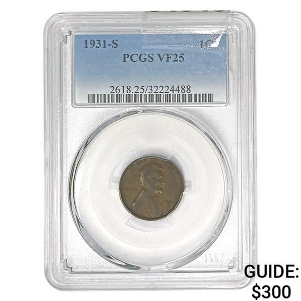 1931-S Wheat Cent PCGS VF25