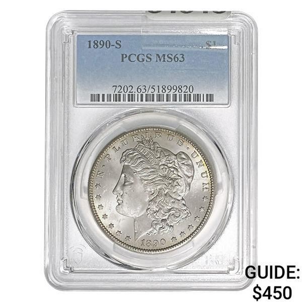 1890-S Morgan Silver Dollar PCGS MS63