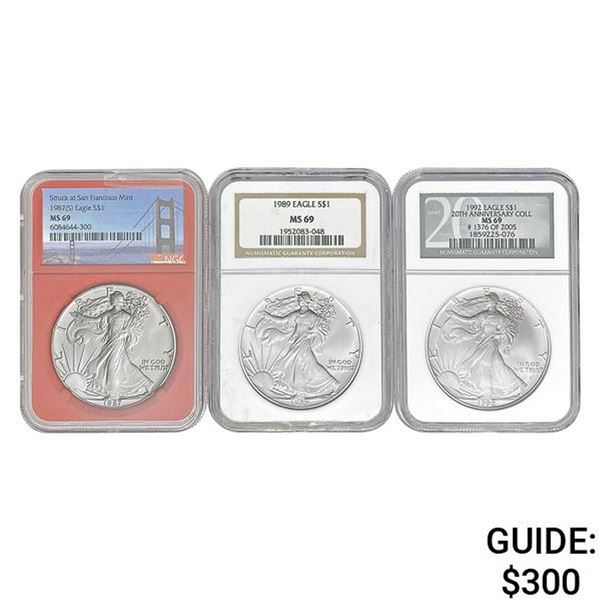 [3]1987-1992 Silver Eagle NGC MS69