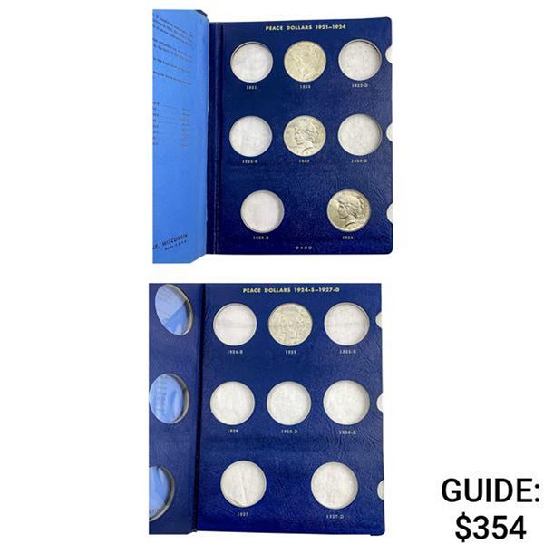 1922-1925 [4] $1 Peace coins w/ Album