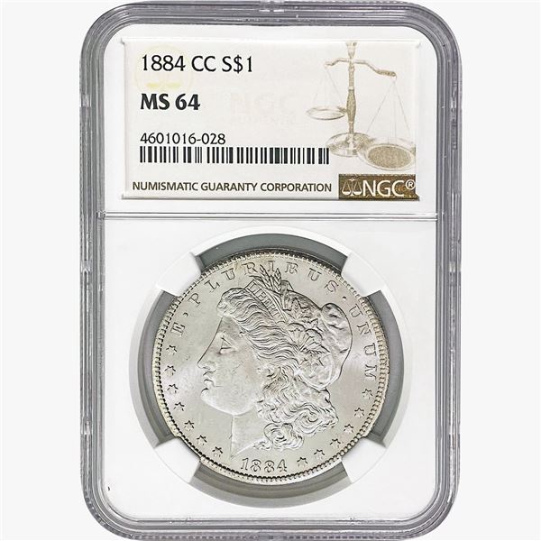 1884-CC Morgan Silver Dollar NGC MS64