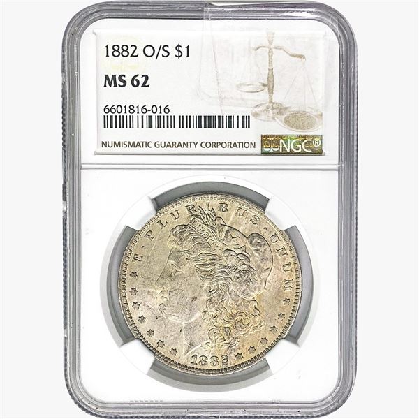 1882-O/S Morgan Silver Dollar NGC MS62