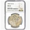 1882-O/S Morgan Silver Dollar NGC MS62