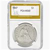 Image 1 : 1847 Seated Liberty Dollar PGA MS60
