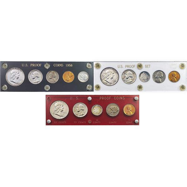 1955-1958 US Proof Set Lot [15 Coins]