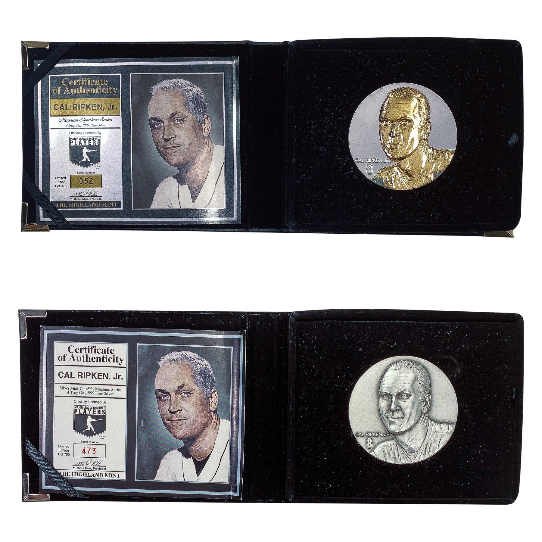 ND [2] Cal Ripken Jr. 4oz Silver Medals [2 Coins]
