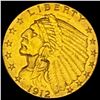 Image 1 : 1912 $2.5 Indian Head Quarter Eagle - Gold CLOSELY UNCIRCULATED
