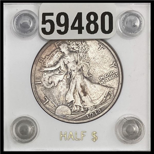 1918-S Walking Liberty Half Dollar LIGHTLY CIRCULATED