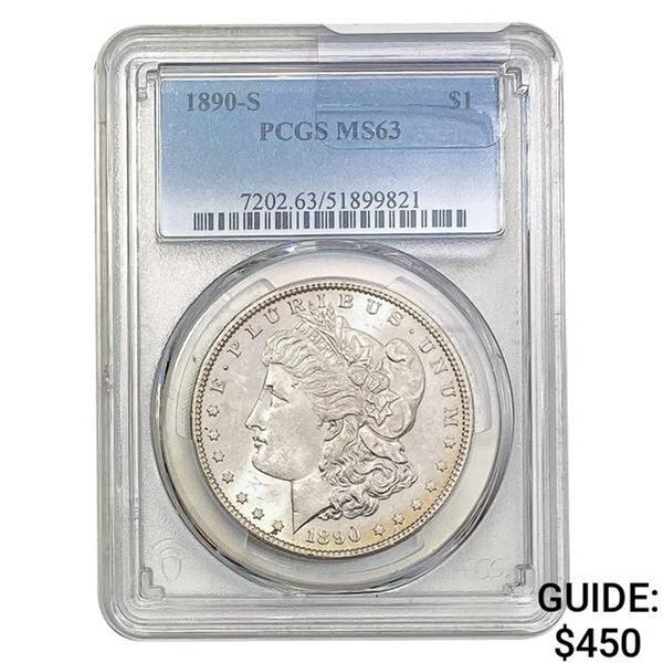 1890-S Morgan Silver Dollar PCGS MS63