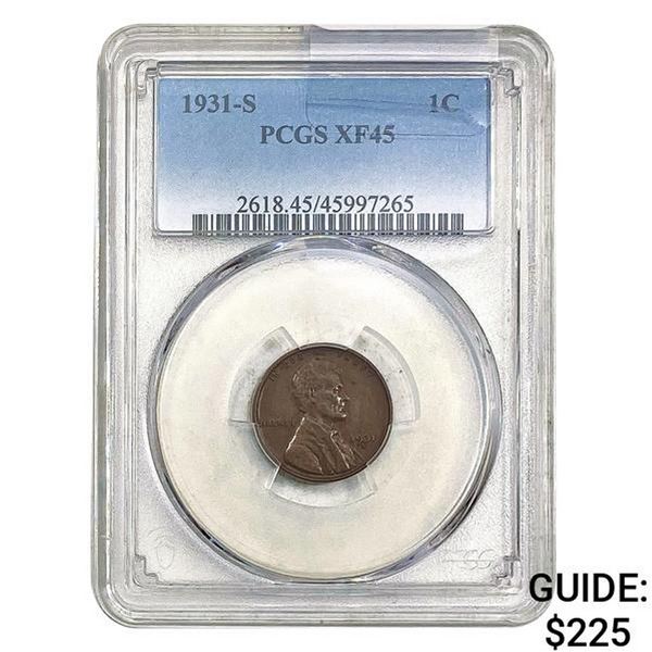 1931-S Lincoln Cent PCGS XF45