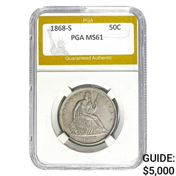 1868-S Seated Liberty Half Dollar PGA MS