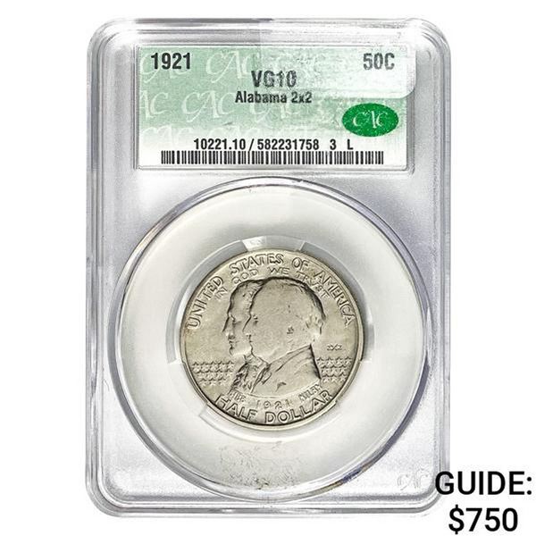 1921 Alabama 2x2 Half Dollar PCGS VG10
