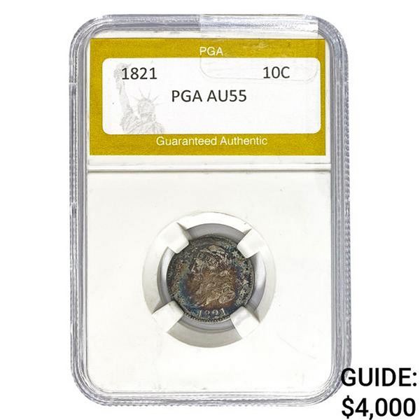 1821 Capped Bust Dime PGA AU55