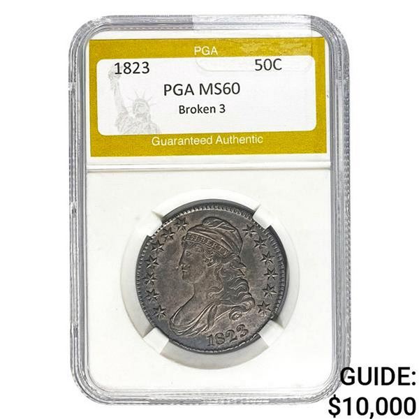 1823 50C Broken 3 PGA MS60